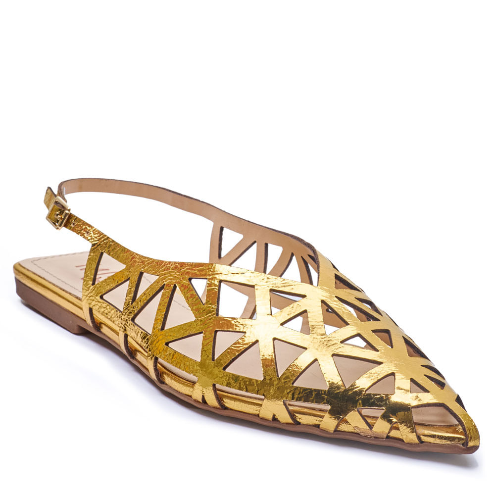 sandalia m|s couro bala ouro 1219-2